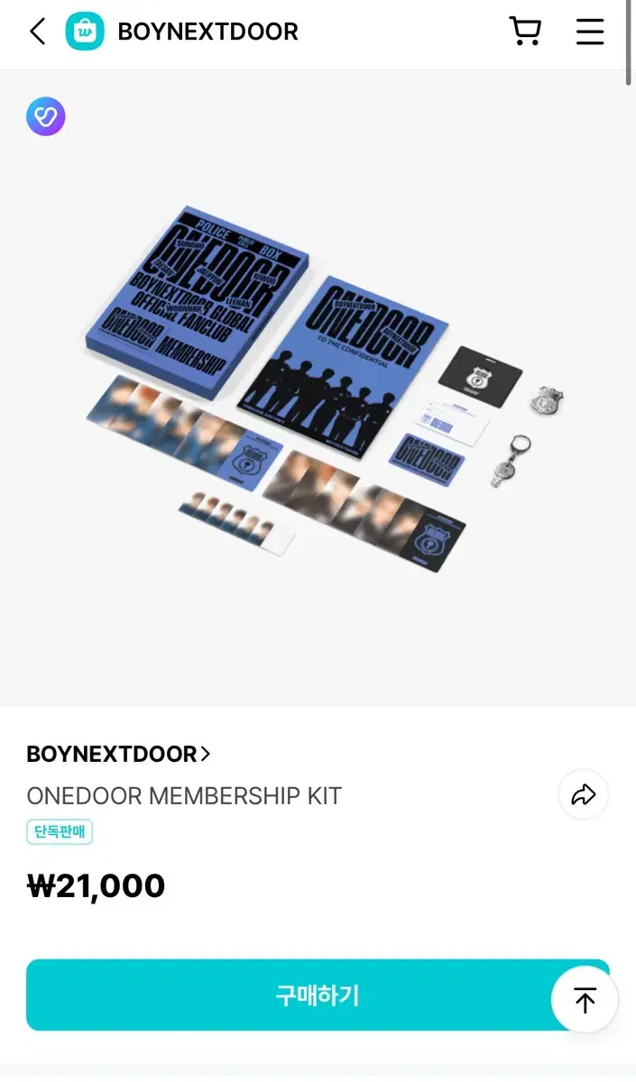 ボーイネクストドアメンバーシップキットミョンジェヒョンフォトカード証